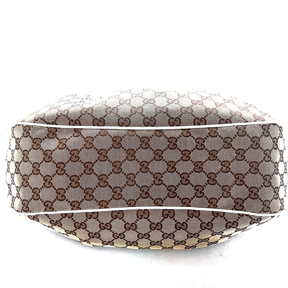 Gucci Brown GG Canvas Sukey Shoulder Bag White Beige - Picture 3 of 9